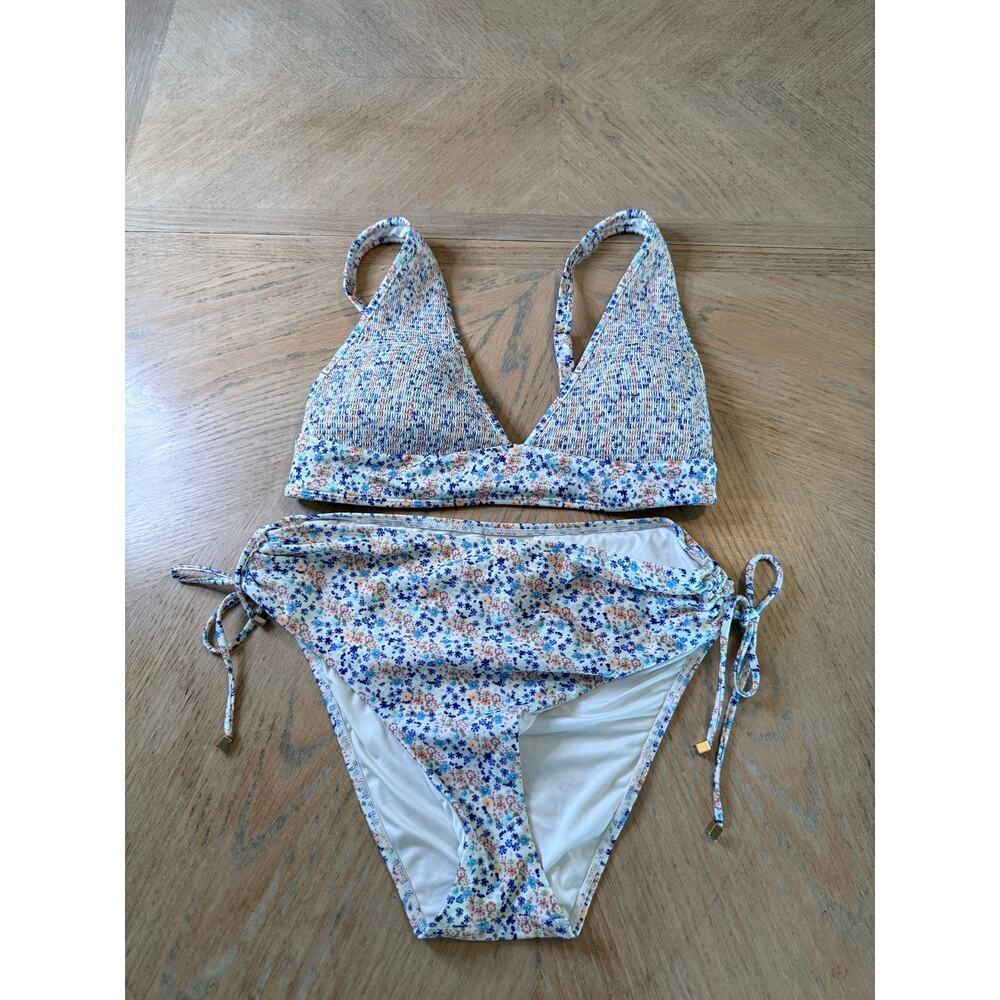 chelsea and violet smocked triance floral print bikini